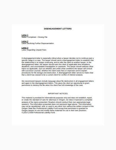 Free 10 Disengagement Letter Samples In Pdf Ms Word