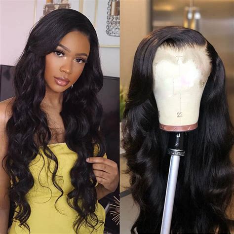 Body Wave Lace Front Wigs 13×4 Brazilian Body Wave Hair Pre Plucked Lace Front Wigs For Black