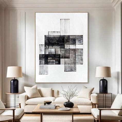 Large Black White Abstract Art Black Canvas Art Extra Large Canvas