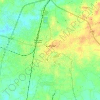 Palanpur topographic map, elevation, terrain