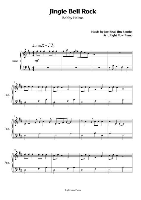 Bobby Helms Jingle Bell Rock Sheet By Right Now Piano