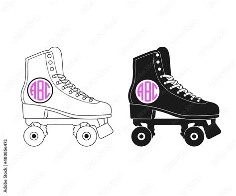 Roller Skates Monogram Svg Roller Skates Split Svg Roller Skates