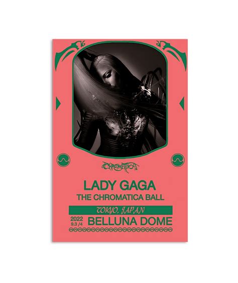 Lady Gaga Chromatica Ball Tour Tokyo Japan 2022 Poster Custom Prints