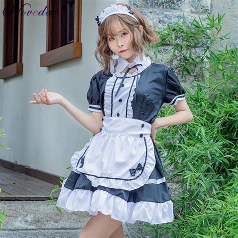 Anime Lolita Gothic Crossdressing Sissy Maid Uniform Cosplay Dress