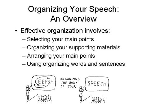 Chapter 9 Organizing Your Speech Organizing Your Speech