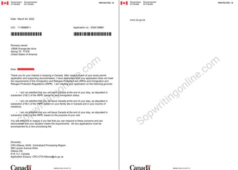 Sample Sop For Canada Student Visa After Refusal Design Talk