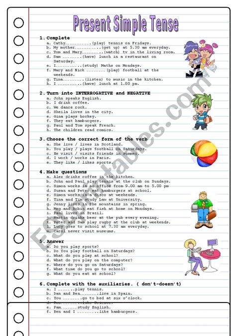 Present Simple Tense Esl Worksheet By Antoarg