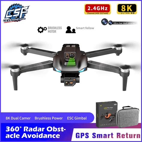 Ae8 Pro Max Drone Brushless Gps Drone 360° Obstacle Avoidance Automatic