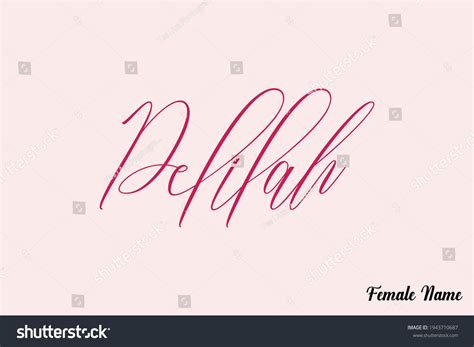 Delilah Female Name Cursive Calligraphy Dork Royalty Free Stock