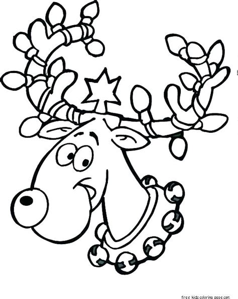 Reindeer Head Coloring Pages At Free Printable