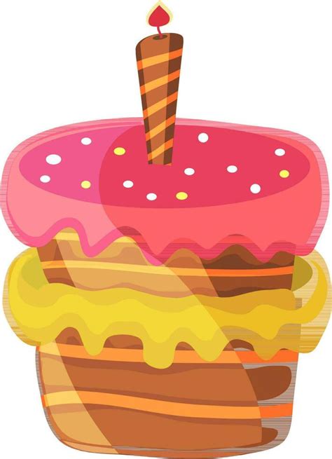 Illustration of sweet cupcake with candle. 24378423 Vector Art at Vecteezy