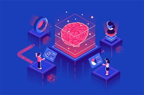 Aprendizaje Automático Inteligencia Artificial Ai Ilustración De Red Neuronal Blockchain De