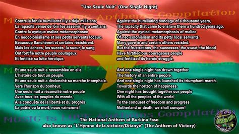 Burkina Faso National Anthem With Music Vocal And Lyrics French W English Translation Youtube