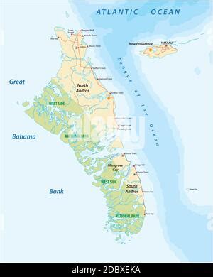 Vector Map Bahamas And Nassau Country And Capital Isolated Vector