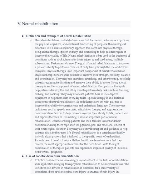 Neural Rehabilitation And Ethical Considerations V Neural