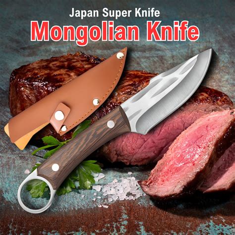 Japanese Knife Mongolian Knife Original 3 Layer Anti Rust Knife Kitchen