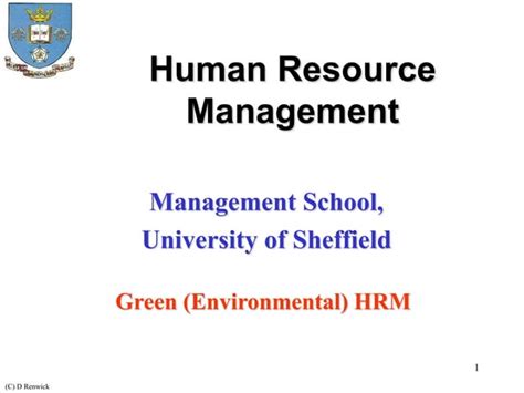 Middle Sex Uni Green Human Resources Management Ppt