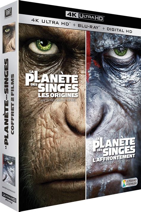 Coffret la Planète Des Singes Les Origines L Affrontement 4K Ultra