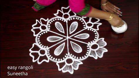 Traditional Indian Muggulu Simple Small Rangoli Kolam Designs By