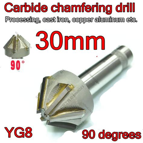 30mm90degrees 16mm Petiole 6flutes Yg8 Carbide Chamfering Drill