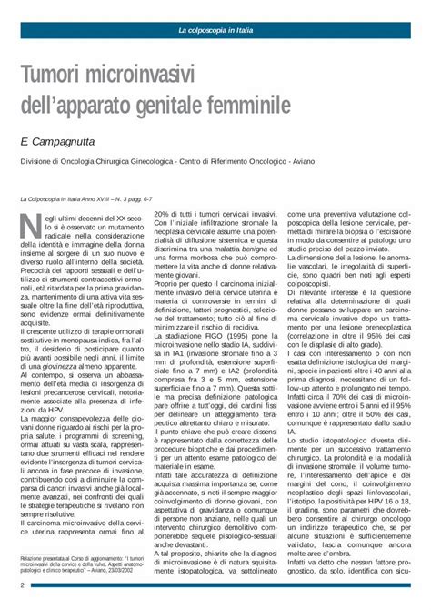 PDF Tumori Microinvasivi Dellapparato Genitale Femminile Dell