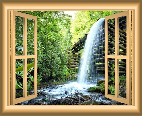 Vwaq X Waterfalls D Window Wall Decal Waterfall Decor Peel And Stick