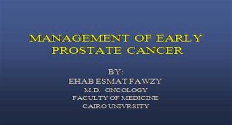 Free Download Management Of Early Prostate Cancer Powerpoint