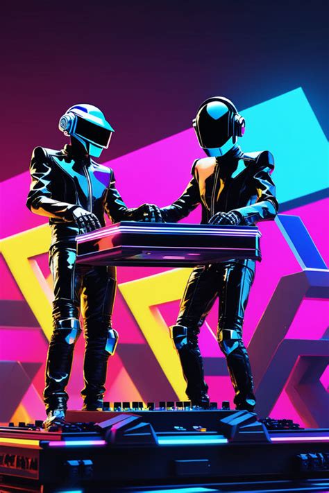 Daft-punk-djing-on-top-of-a-pyramid-neon-ambiance- by 40till5 on DeviantArt