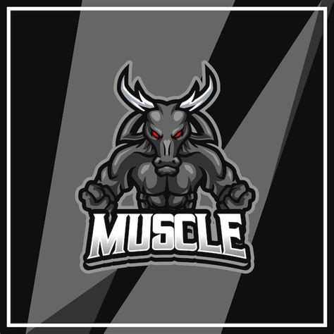 Premium Vector Muscle Mascot Esport Logo