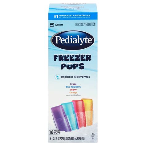 Pedialyte Electrolyte Solution Freezer Pops Variety Pack 16 Ct 21 Fl