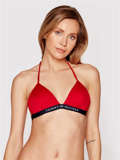 Tommy Hilfiger Bikini Oberteil Triangle Fixed UW0UW02708 Rot Modivo De