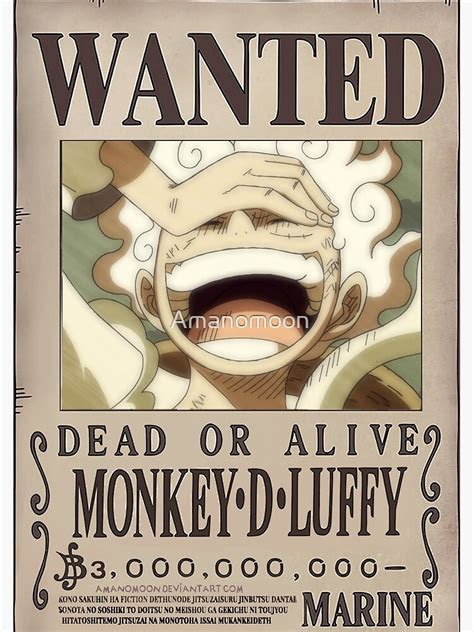 Monkey D Luffy Gear Nika Wanted Bounty Premium Matte Vertical Poster