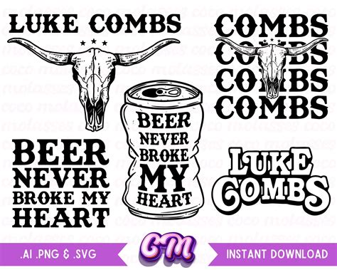 Luke Combs Country Music Svg Bundle Instant Download Svg Png Etsy Australia