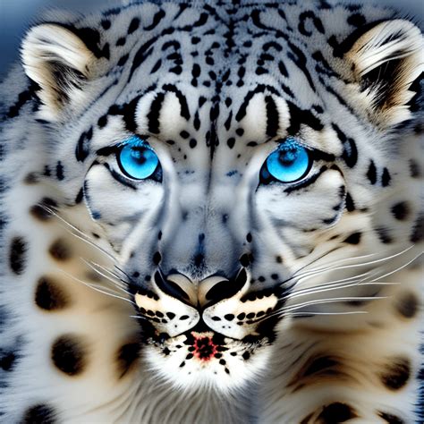 Snow Leopard With Blue Eyes Creative Fabrica