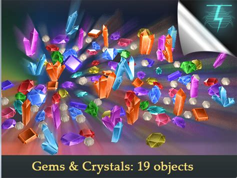 Loot Set Low Poly Gems And Crystals 3d Props Unity Asset Store