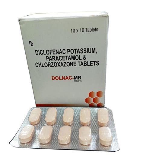 Diclofenac Potassium Paracetamol Chlorzoxazone Tablets At Rs Box