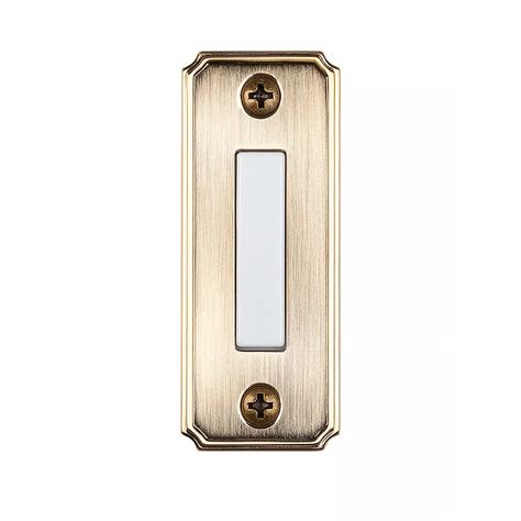 Hampton Bay Wired Lighted Door Bell Push Button Aged Brass The Home Depot Canada