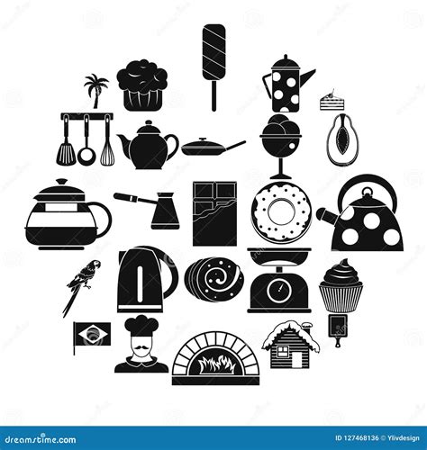 Tavern Icons Set Simple Style Stock Vector Illustration Of Cream