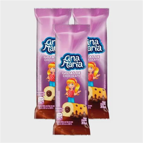 Kit 3 Bolinho Ana Maria Gotas de Chocolate 35g em Promoção na Americanas