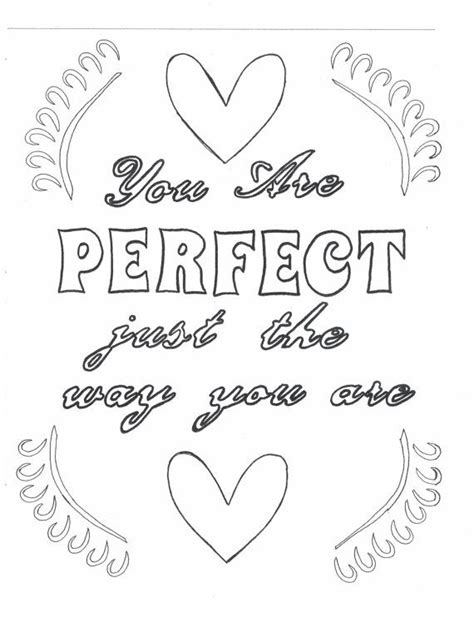 You Are Perfect Just The Way You Are Coloring Page Etsy Lustige