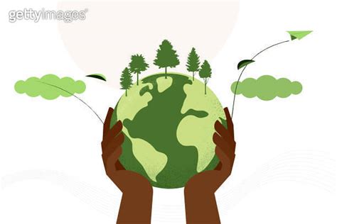 Human Hands Holding Earth Globe Earth Day World Environment Day