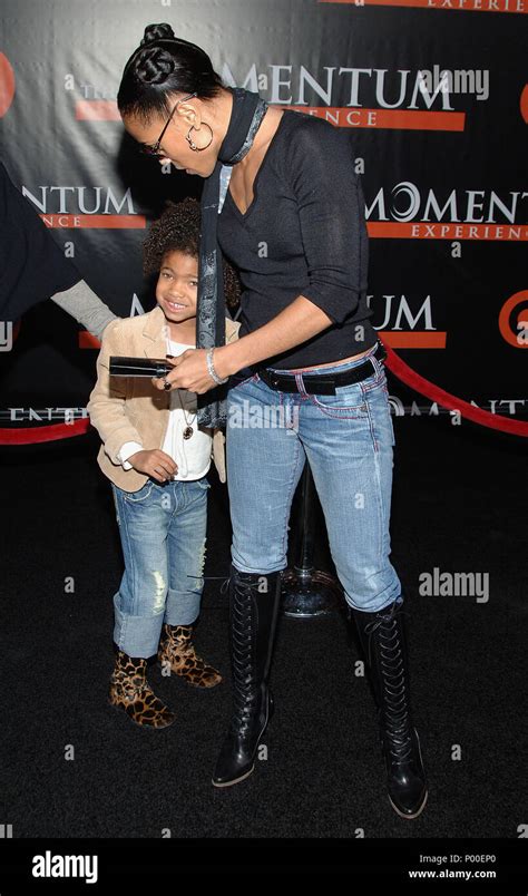 Jada Pinkett Smith And Daughter Willow Arriving At The Seat Filler Premiere At The El Capitan