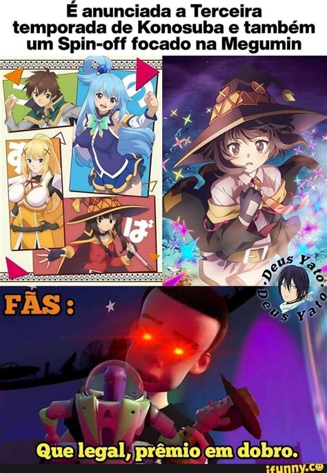 É anunciada a Terceira temporada de Konosuba e também um Spin off