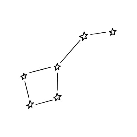 Étoiles Dans Le Ciel Constellation Ursa Major Ou Ursa Minor Doodle