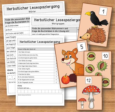 Differenzierter Lesespaziergang Herbst 2 Klasse SLL