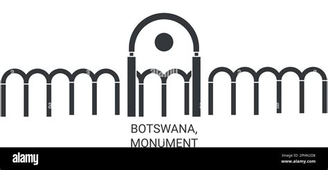 Botswana, Monument travel landmark vector illustration Stock Vector ...