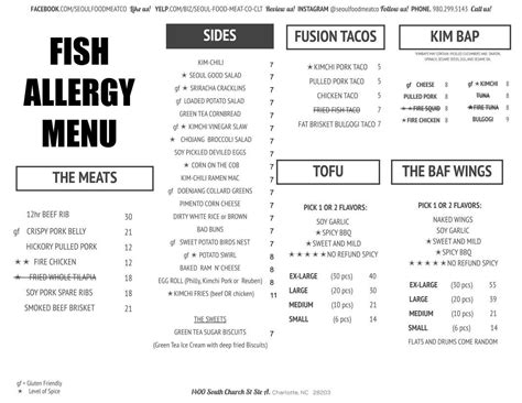 Allergy Menus — Seoul Food Meat Company