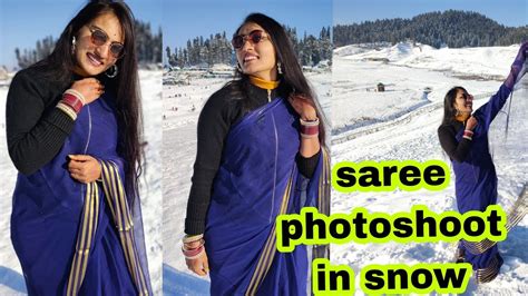 Saree Photoshoot In Snow 42c Saree Pose How To Click Picture In