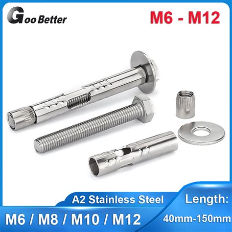 M M M M Sleeve Anchor Hex Head Bolt Fixing Expansion For Concrete