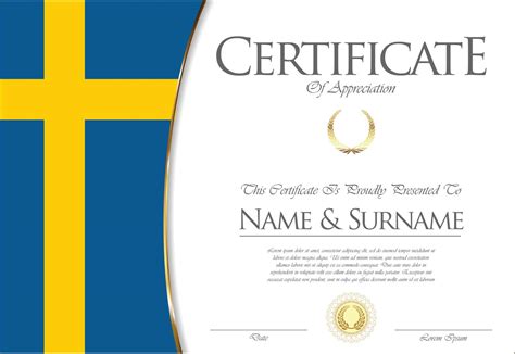 Certificate or diploma Sweden flag design 322501 Vector Art at Vecteezy